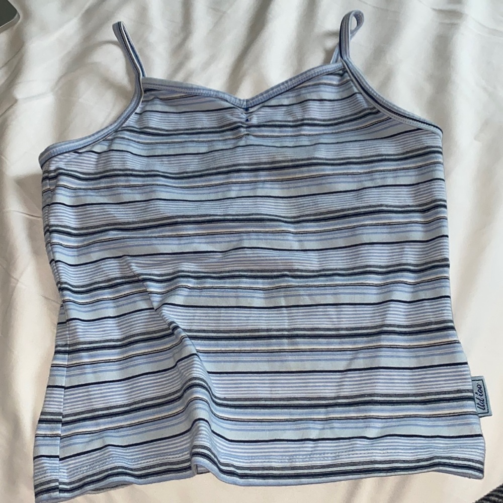 blue striped tank top